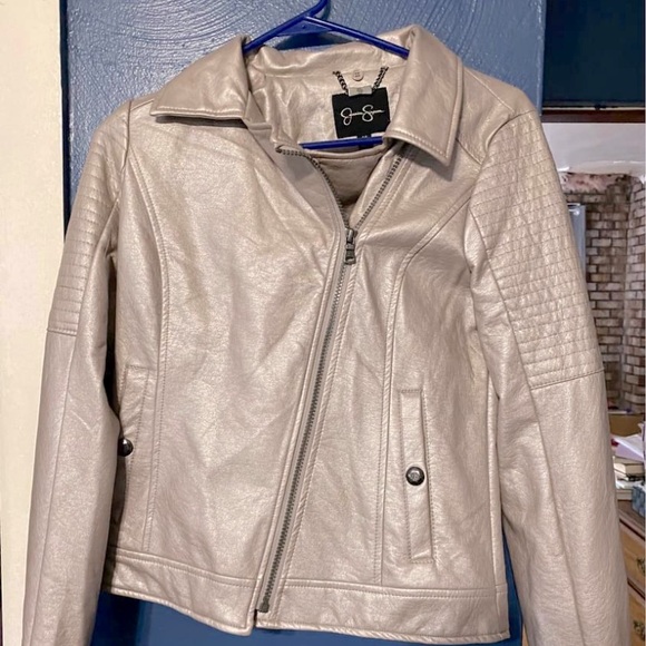 GUEC Girls Jessica Simpson Faux Leather Moto Jacket sz 16